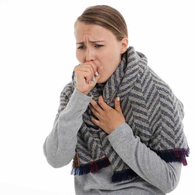 woman coughing